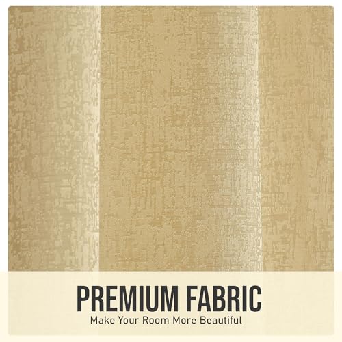 Image of FRESH FROM LOOM Supreme Texture Polyester Padre| Semi Black Out 80% Room Darkening Curtains for Home 8 Feet Screens | (Beige | 1pc| Double Weaved Parda | Eyelet Ring | Window & Door Curtain)