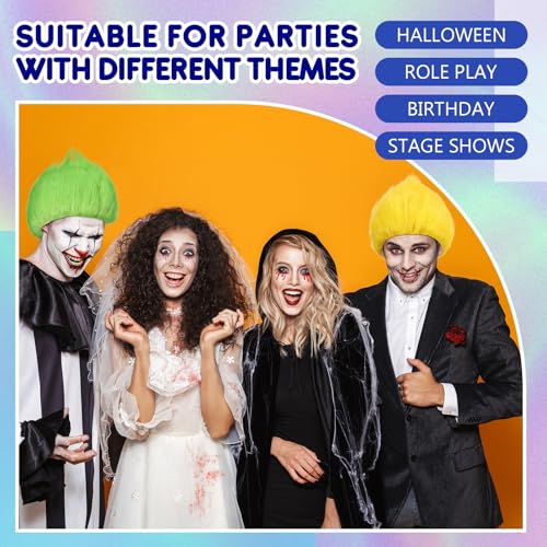 Image of Geyoga 1 Pcs Funny Wig Crazy Hair for Halloween Party,6 Colors B | Funny Colorful Wig Adults Use, Unisex Funky Hairband, Halloween Mardi Gras Cosplay Costume Party Accessories