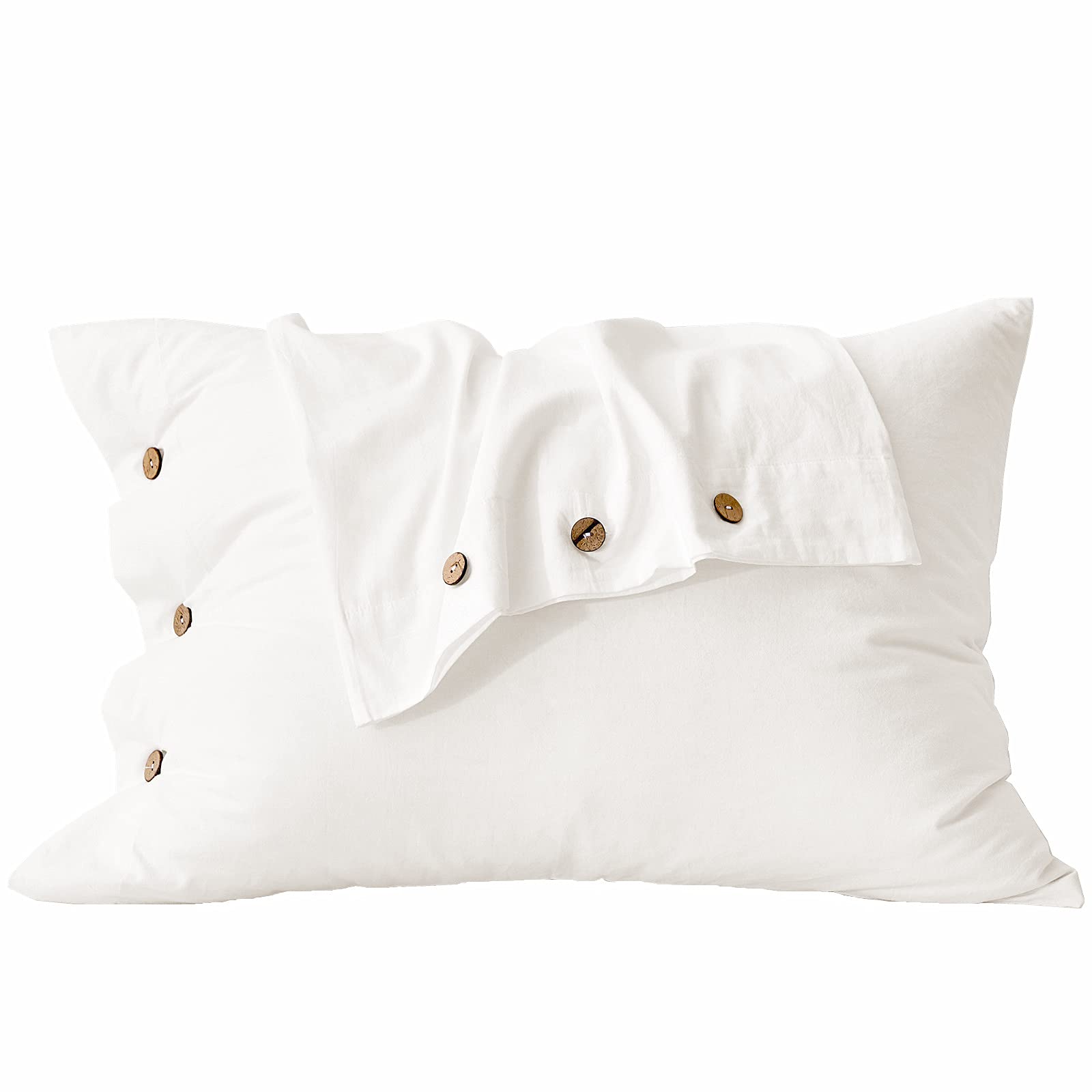 MELINGO White Pillowcases, Organic Cotton Luxury King Pillow Sham 2 Pieces, Soft Breathable Durable and Comfy