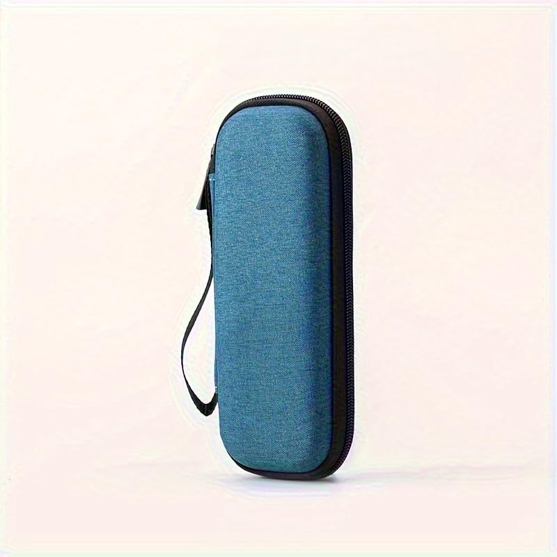 Estojo de armazenamento de navalha EVA rígido camada dupla design vintage, organizador de viagem, kit de barbear doméstico suporte portátil, Azul, Vintage