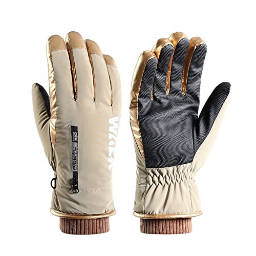 Men Women Winter Ski Gloves Outdoor Warm Fleece Touch Screen Skiing Cycling Gloves (Color : A, Size : One Size) (A One Size)