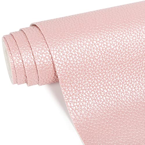 ZAIONE Rosa Kunstlederrolle: 30 cm x 135 cm, Perlglanz, Hellrosa, weiches Kunstleder, Metallic-PU-Material für Taschen, Schleifen, Ohrringe, DIY-Basteln Cover
