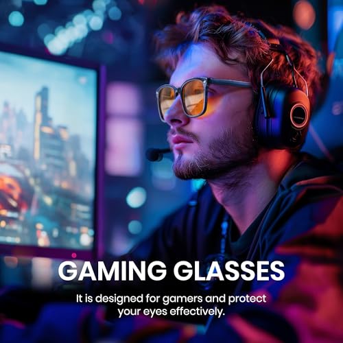 Image of Cyxus Blue Light Glasses Men Women Reduce Eye Strain UV400 Protection 8082 | Eye Protection,Classic Sqaure Frame,Ideal for Computer Screen Office Work Daily Wear