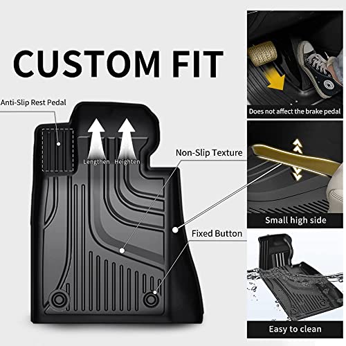 Aomsazto Floor Mats Fits For Land Rover Range Rover Sport 2014-2022, 1St & 2Nd Row Full Set Rubber Floor Liners, All-Weather Car Floor Liners Tpe Mat-Black. #TOP3