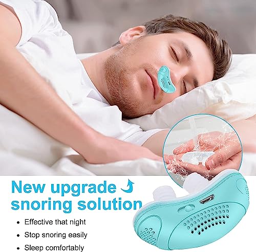 Anti Snoring Devices, Snoring Solution for Men Women, Electric Mini Sleep Aid for Blocked Nostrils, Wind Speed Double Eddy Current Anti Snoring Sleep Aid Device Suitable for Better Sleep