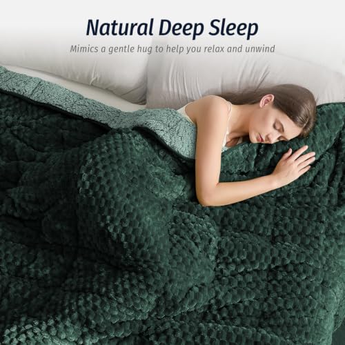 Image of Fleece Weighted Blanket for Adults 48 inch x 72 inch 12lbs Soft Fuzzy Blankets
