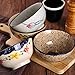 WHJY 4.5 inch Set in 4 Retro Chinese Japanese Creative Hand-painted Floral Cereal Ceramic Soup Rice Bowl