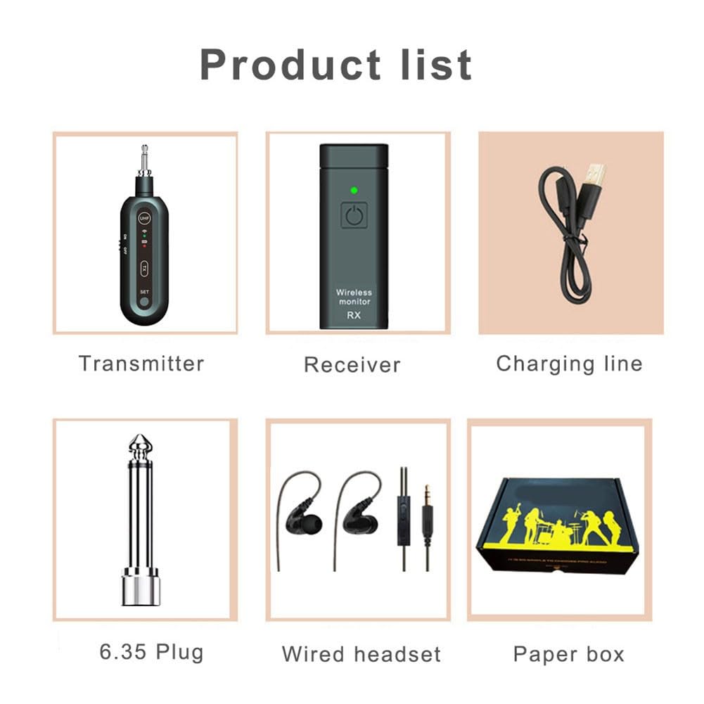 Système de surveillance intra-auriculaire sans fil UHF, 75 Hz à