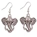 Yazilind Ablaze Tibetan Silver Elephant Head With Long Nose Ear Wire Hook Dangle Earrings