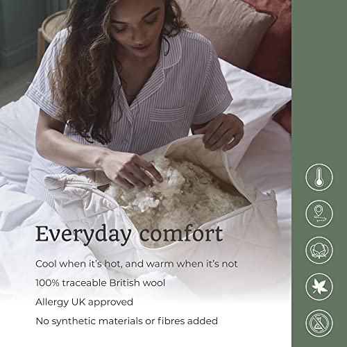 WOOLROOM Classic 100% British Wool Scatter Cushion Pad 28x28 cm, 130gsm Natural Fibre Filling, Traceable, Hypoallergenic - Image 2