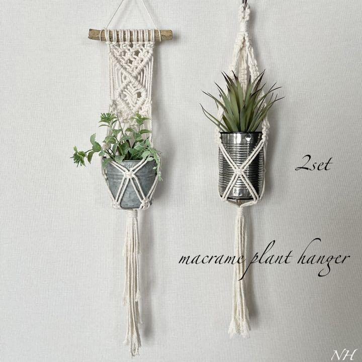 Amazon.co.jp: 流木 マクラメ プラントハンガー 2点セット No.33 : DIY