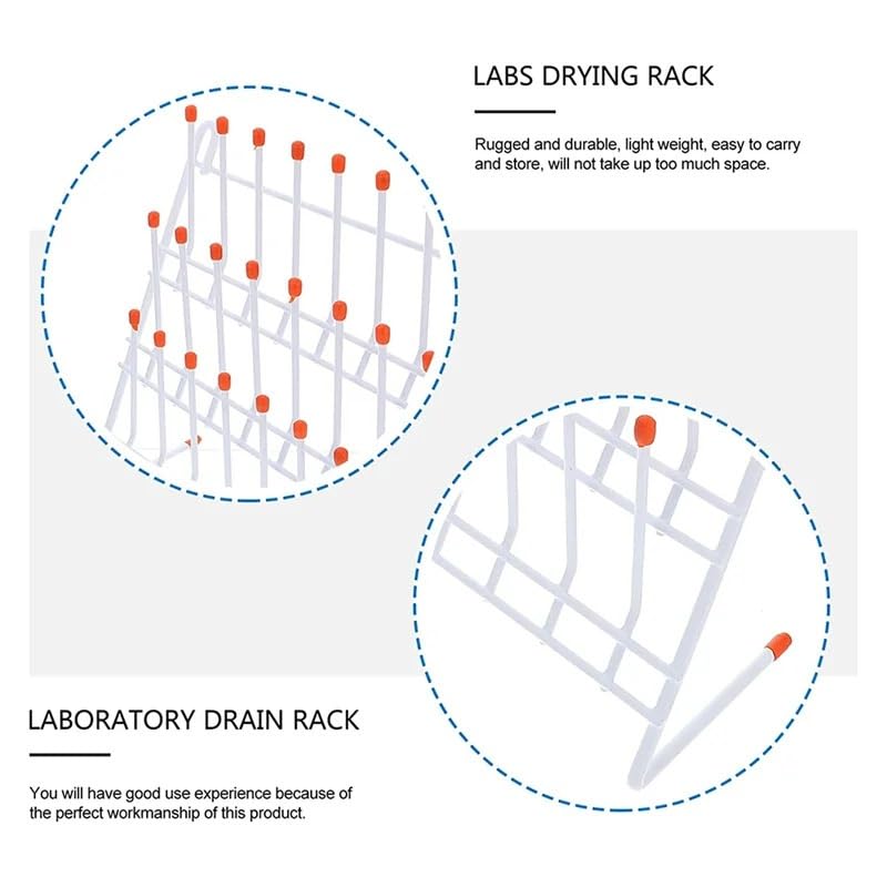 Lab Drying Rack with 24 Pegs - Wall Mount/Freestanding Glassware Drying Rack for Laboratory Use
