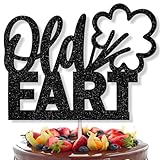 Funny Old Fart Cake Topper - Black Glitter Birthday Decoration for Men, Women, and Themed Parties - Unique Humorous Cake Decor for Birthdays, Over the Hill, and Special Events. (black)