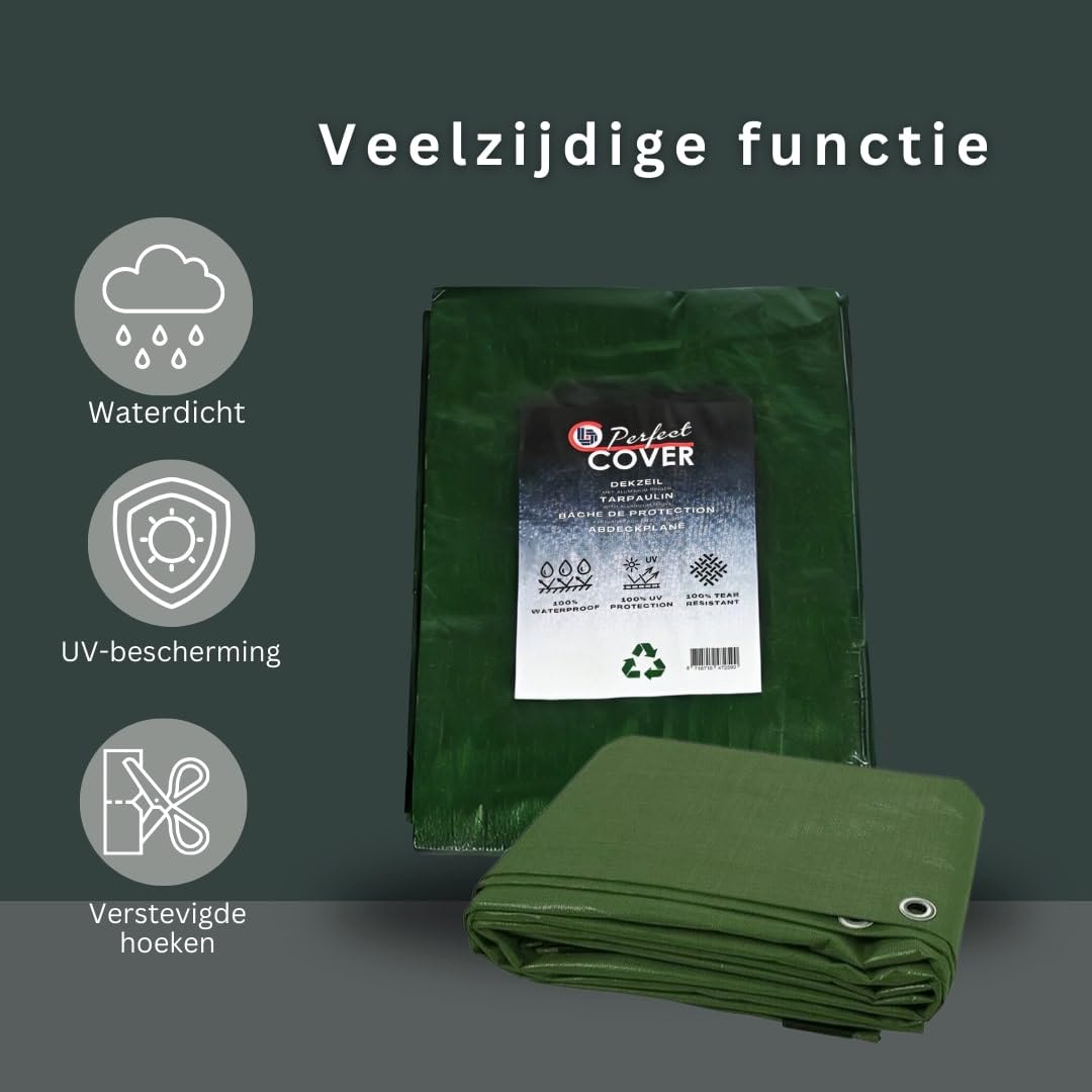 Perfect Cover Waterdicht afdekzeil, standaard, met ingestanste ringen, voor tuinmeubelen, zwembad, auto, caravan, uv-bestendig, scheurvast, op maat 80 gr/m² (wit, 12x15 Perfect Cover Waterdicht afdekzeil, standaard, met ingestanste ringen, voor tuinmeubelen, zwembad, auto, caravan, uv-bestendig, scheurvast, op maat 80 gr/m² (wit, 12x15