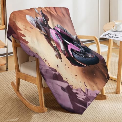 Couverture chaude et confortable moto 3D lavable en machine pour lit double - 8
