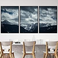 3 Piece Framed Canvas Wall Art Snow Mountain Canvas Prints Home Artwork Decoration for Living Room,Bedroom - 16