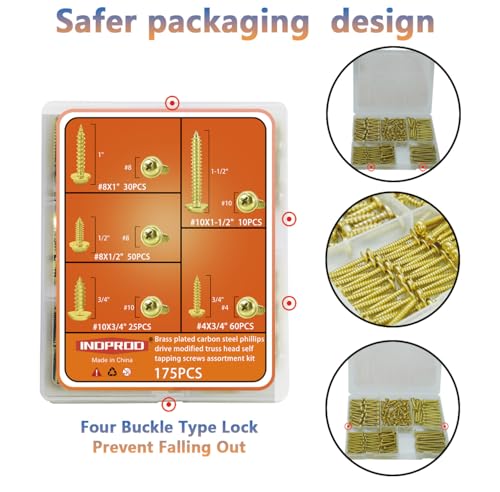 #4 #8 #10 Kit de Tornillos para Madera Phillips Truss miniatura 5