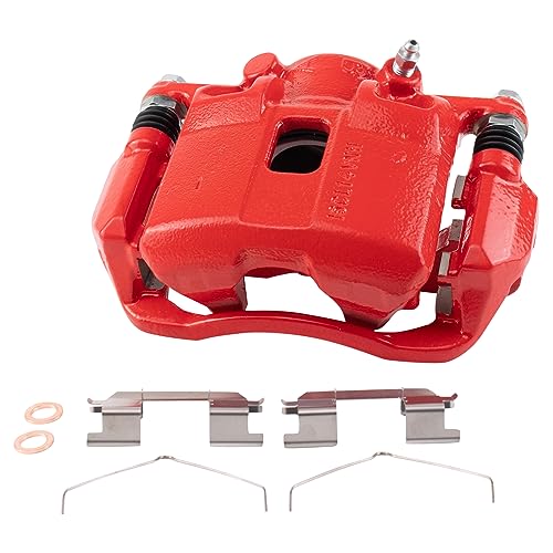 Image of TRQ Performance Front Driver and Passenger Side Brake Caliper Set Caliper Brackets Hardware Compatible with 13-14 Acura ILX Hybrid 12-15 Honda Civic Hybrid Hybrid-L 09-20 Honda Fit