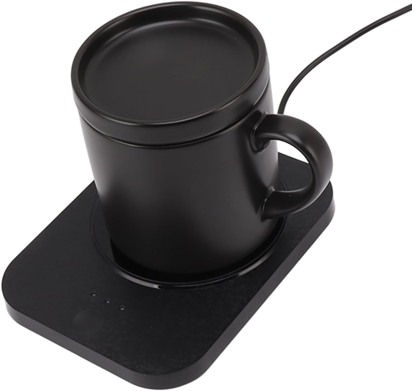 GLOGLOW Coffee Mug Warmer, Beverage Warmer with Auto Shut Off, 3 Temperature Settings 50 55 60, for Desk Use with Ceramic Cup Glass Milk Bottle (Black)