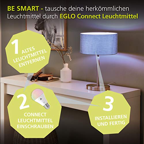 EGLO Connect Fernbedienung, Smart Home Fernbedienung, Remote Control, Bluetooth Zubehör für Connect.C Leuchten, batteriebetrieben, Kunststoff in Weiß
