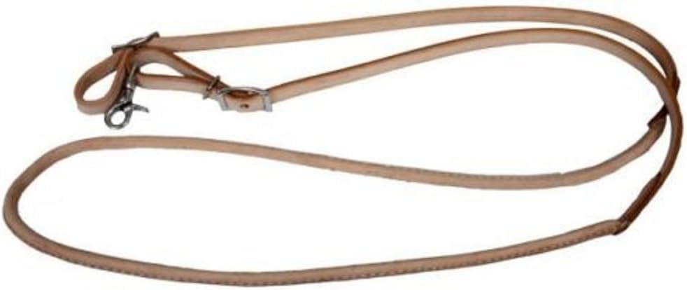 Showman 7' Foot Rolled Leather Roping Barrel Racing Reins Scissor Snap 3/8" Diameter (Light Oil)