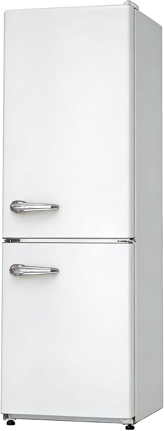 Retro fridge Vintage refrigerator with freezer | Frost free | 11 Cubic feet | 74 Inch tall | Multiflow Cooling | White Refrigerador classic old Nevera full size | For Porch,Patio,House,Kitchen