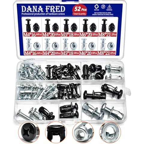 52sets M4 M5 M6 M8 Molly Jack Nuts Expansion Screw Thins Fixings Dowels Petal Nuts with Phillips Round Head Screws Assembly for Hollow Wall, Hollow Door Iron Skin Line,Thin Soft Wall Expansion Nuts Cover