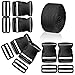 WXJ13 1.5 inches Plastic Quick Release Buckles Flat Shape Buckles and Tri-Glide Slides with 5 Yards 1.5 inches Wide Polypro Webbing for DIY Strap Making