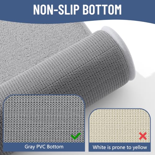 Smiry Memory Foam Bath Mat 40x24, Extra Soft Non-Slip Bathroom Rug, Ultra Absorbent, Quick Dry, Machine Washable Bathroom Mat for Shower, Tub & Floor Decor, Grey - Image 5