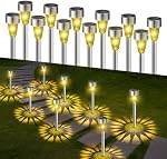 Fohil 12 Éclairage de jardin solaire, IP65 Lumières de sentier solaire imperméables, lumières d'éclairage de paysage solaire, lumière solaire extérieure pour la promenade extérieure Patio Lawn Décorations