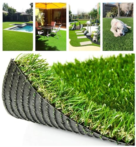 Petgrow Deluxe Realistic Artificial Grass Turf 3.3FTX5FT, 70 oz Face Weight /Drainage Holes / Rubber...
