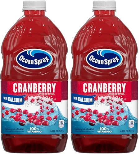 Image of Ocean Spray Cranberry Juice Cocktail with Calcium, 64 Fl Oz Bottle (Pack of 2)