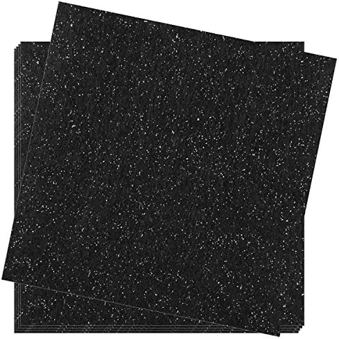 Crafasso 12" x 12" 300gms Heavy & Premium Glitter Glitter cardstock, 15 Sheets, Black