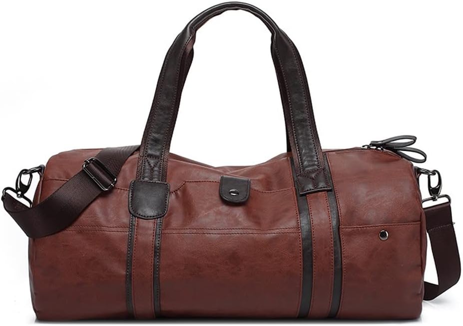 Sports Bag Men for Gym Yoga Soft Pu Leather Cylindrical Sport Fitness Male Shoulder Travel Luggage