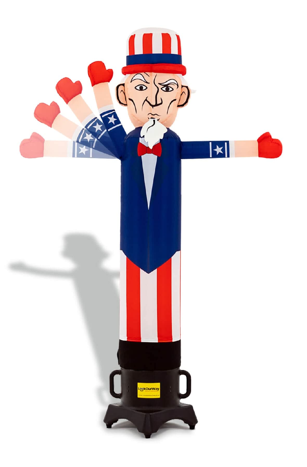 LookOurWay Air Wavers Inflatable Tube Man Set - 6ft Tall Uncle Sam Air Waver with Air Dancer Blower - Inflatable Advertising Tube Guy with Flapping
