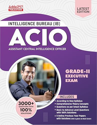 Image of A Comprehensive Guide For IB ACIO Grade-II | Intelligence Bureau ACIO Grade-II 2025-26 Exam with 3000+ Questions and Solutions (English Printed Edition) By Adda247