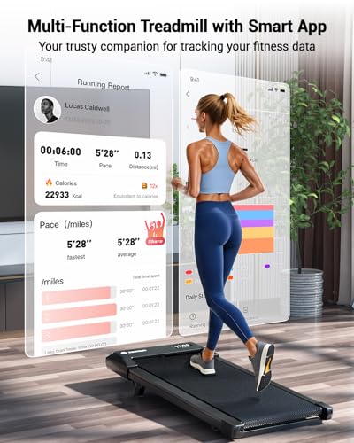 Image of DeerRun Walking Pad with 6% Incline, 3 in 1 Under Desk Treadmill for Home Office & Small Spaces, 2.5HP Quiet Walking Pad Treadmill with 300lb Capacity, 0.6-3.8MPH, App & Remote Control