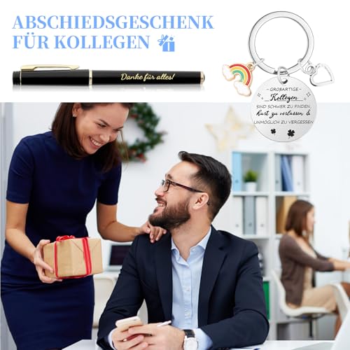 Abschiedsgeschenk Kollegen, Danke Geschenk Für Kollegen Mit A5 Notizbuch, Danke Schlüsselanhänger, Stift, Geschenkbox, Beste Kollegen Geschenke, Geschenk Kollegen Ruhestand Geburtstag Abschied (Blau)