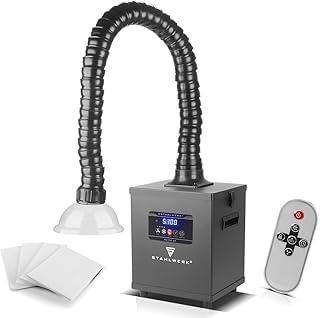 STAHLWERK FE-150 ST Aspirador de humos con triple filtro y 150 W de potencia de aspiración | Absorbedor de humos | Extractor de humos | Aspirador de humos de soldadura y soldaduras para filtrar