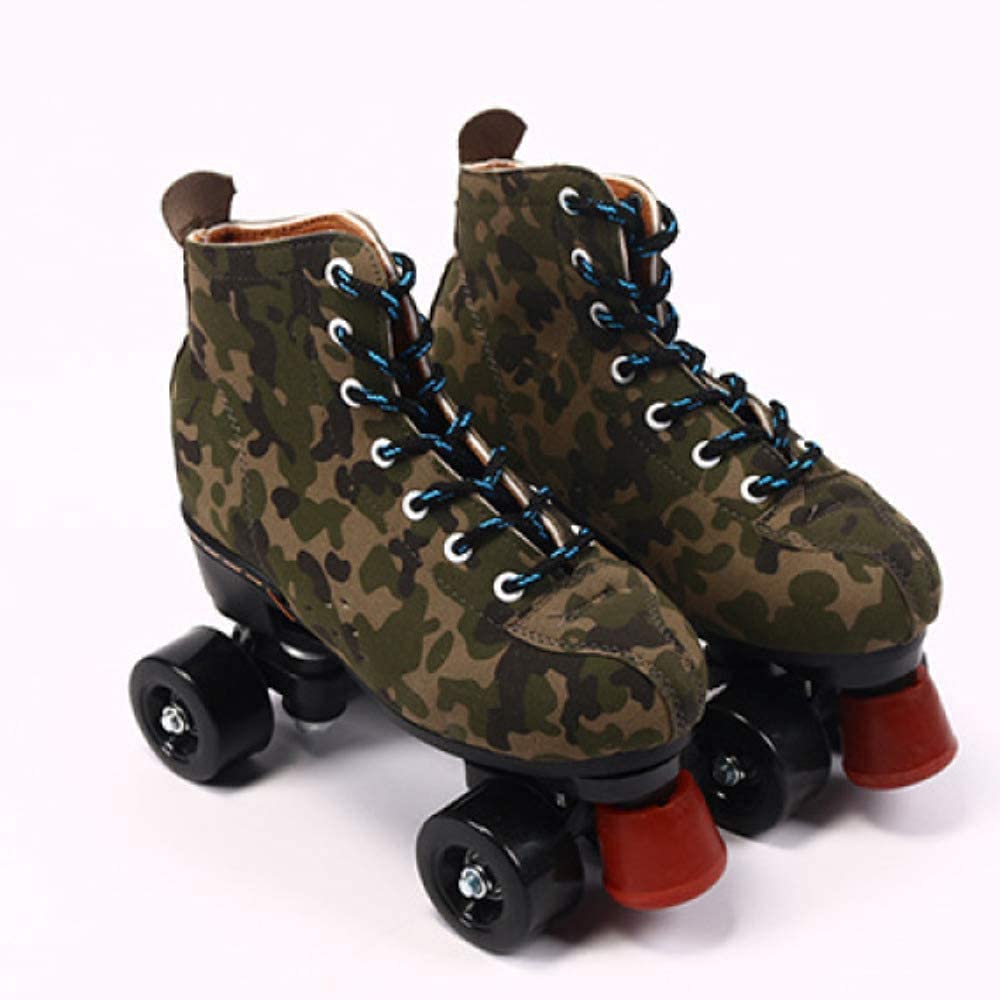WSJYPSporty Roller Skates, Comfortable and Breathable Double-Row Skates, for Girls and Boys,36-Green