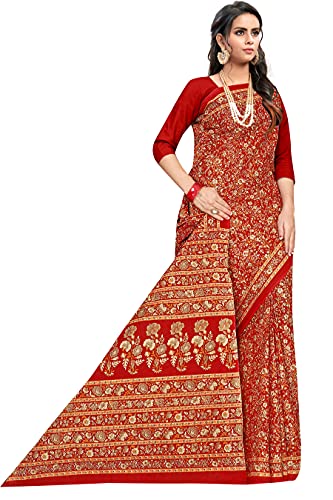 Image of TAMAIRA FASHION Mulmul Pure Cotton Saree For Woman Kalamkari Printed|Office Wear Daily Wear Sarees For Women Without Blouse Piece (Available in 9 Colours)