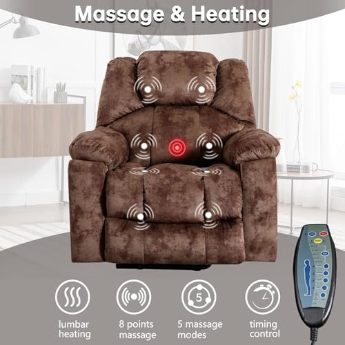 Sillón eléctrico reclinable con masaje Camel Brown miniatura 5