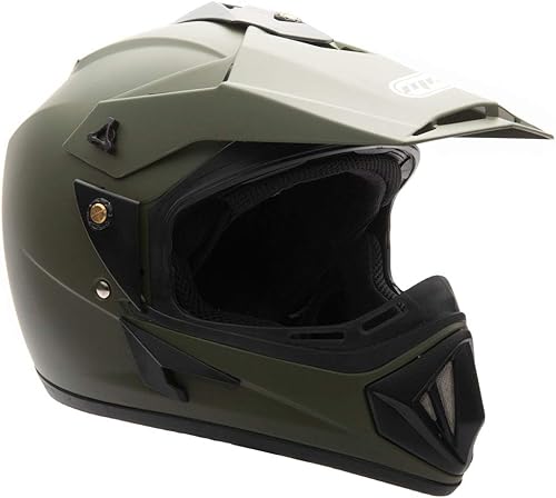 Miniatura 5 de MMG Combo de 30 cascos todoterreno para adultos, DOT, MX ATV Dirt Bike Motocross UTV, XL, verde militar, incluye guantes y gafas de equitación