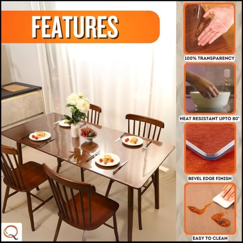 Image of Qlarity Covers 3mm UltraMax Shield Dining Cover Transparent, 19 x 66 Inch
