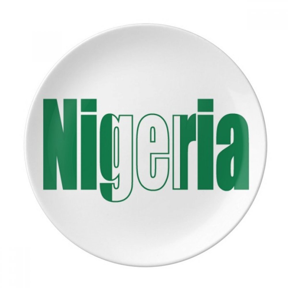 Cadeau maison Nigéria : assiette souvenir en porcelaine fine