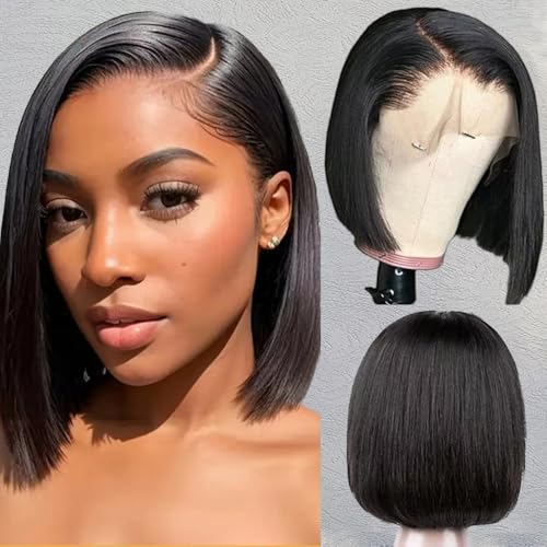 ASUTTRY Bob Wig Human Hair 200 Density 13x4 HD Lace