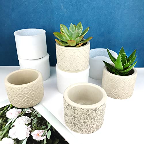 Moule cylindrique en silicone pour pot de fleurs et objets en béton ou résine époxy - 8