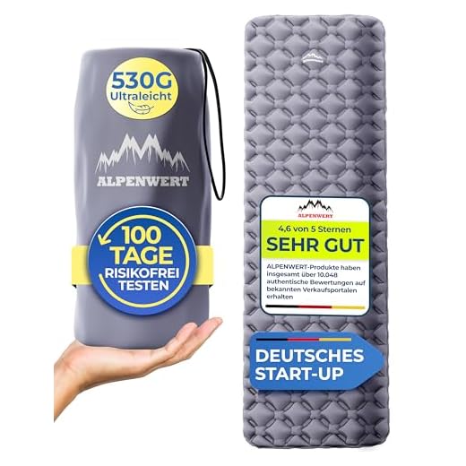 ALPENWERT® Isomatte Outdoor [Kleines Packmaß & Ultraleicht] Luftmatratze perfekt für Camping, Wandern, Backpacking UVM. - Schlafmatte aufblasbar