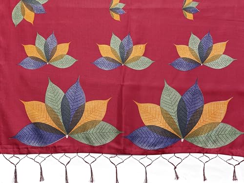 Yashika Women's Printed Art Silk Women Saree Kanjivaram Saree with Blouse Material |saree for Women | Saree | New Sari | Latest Saree (AZ-YS-P1-DENISHA MAROON JHALAR) - Image 8 thumbnail