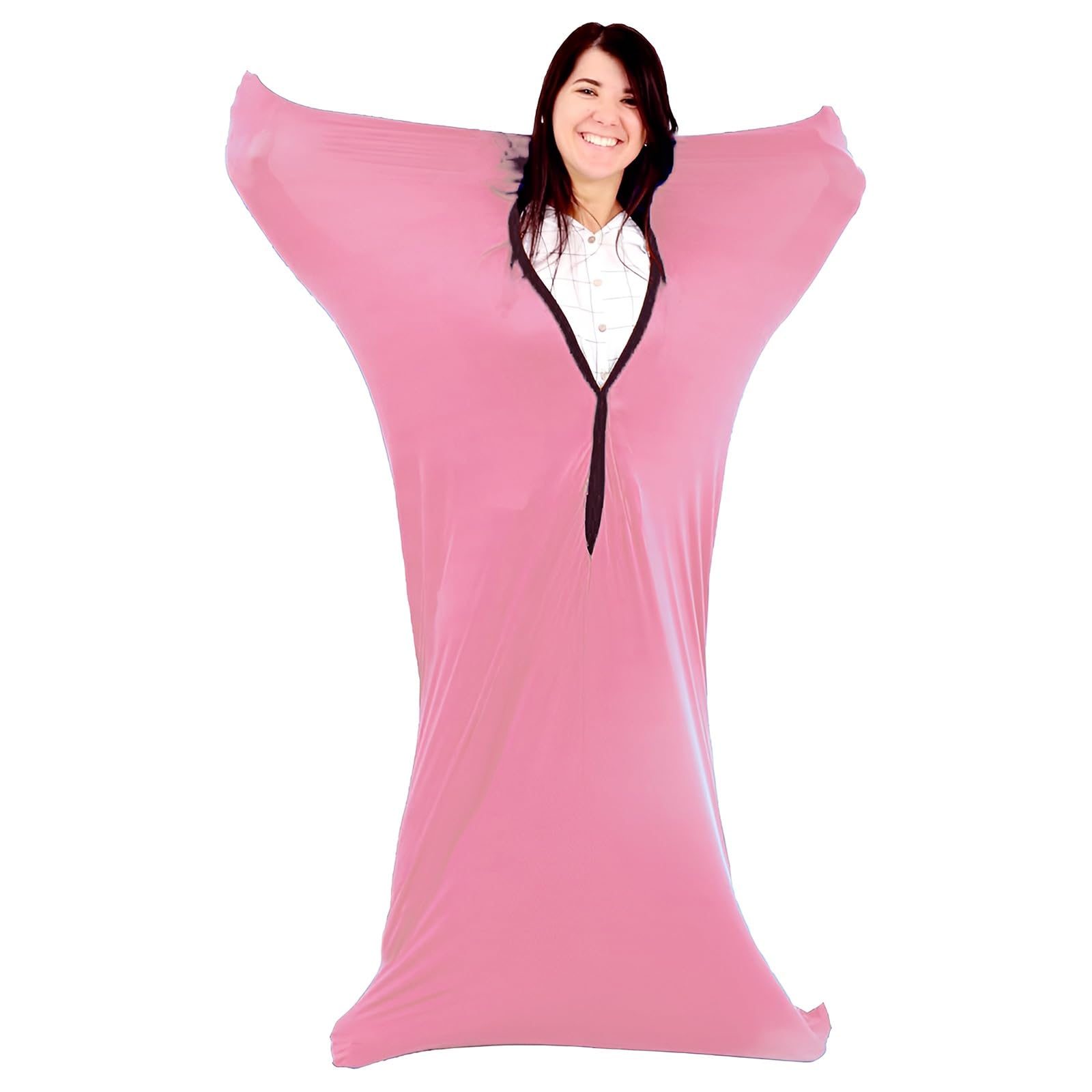 Trqqweqq Pink Full Body Sensory Body Sock Adults 35''Hx44''W Cozy Sensory Body Sock Sensory Sack(,S/Small)